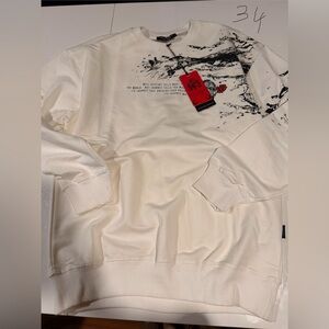 Baxmen cultwear white  thug love long sleeve shirt sz s NWT